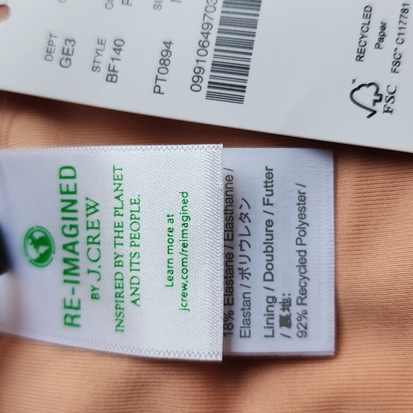 J. CREW Curved-Waist Cheeky Bikini Bottom Cloud Meadow Floral Women's MEDIUM NWT - Picture 10 of 12